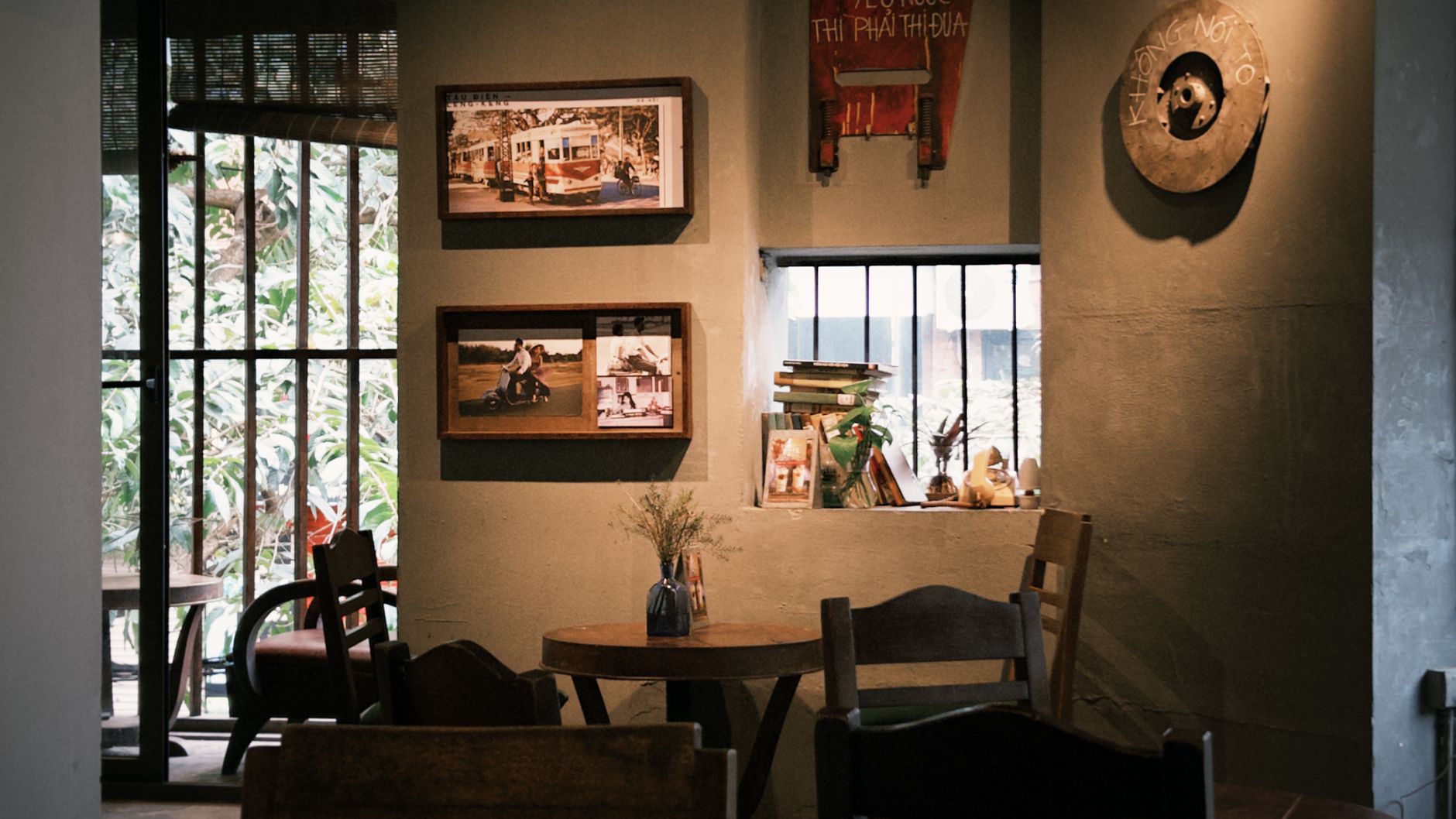 Warm and inviting interior of a rustic cafe featuring vintage decor, perfect for relaxing, illustrating Which Materials Are Associated With Which Element in Feng Shui